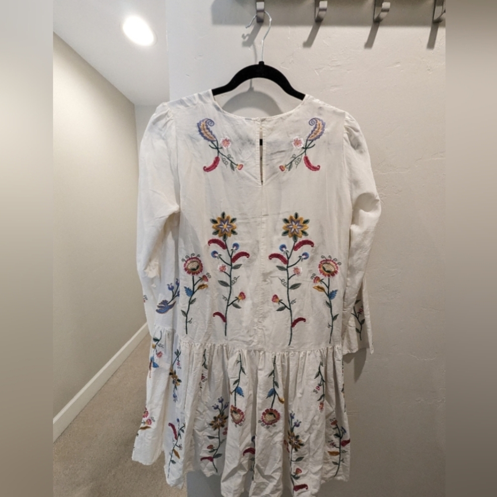 Zara mulberry silk embroidered dress - Picture 6 of 9